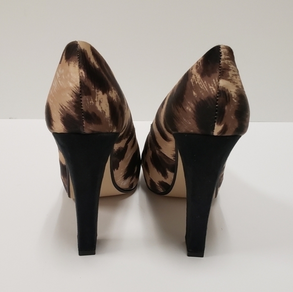 ROBERTO VIANNI Foxy Satin Leopard print hidden Platform high heels NWOT SZ 36 - Picture 7 of 12